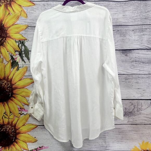 Sigrid Olsen Linen Blouse Size 2X - Picture 6 of 6
